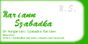 mariann szabadka business card